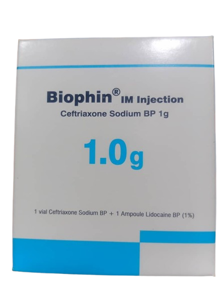 Biophin Ceftriaxone Sodium Injection 1g(1 vial)