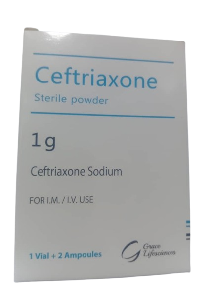 Gracelife Ceftriaxone Sodium Injection 1g( 1 vial)