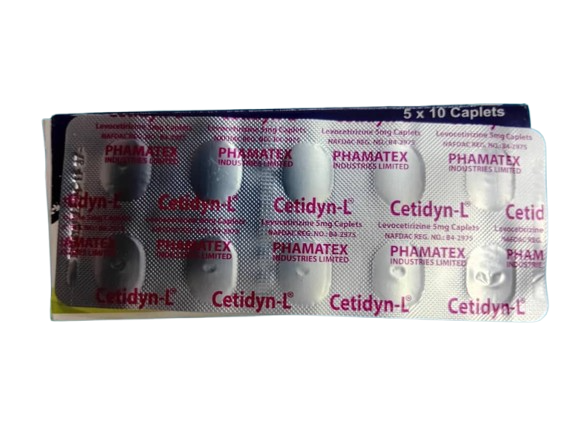 Cetidyn L Levocetirizine Tab 5mg( 1 card) 