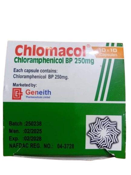 Chlomacol Chloramphenicol Caps 250mg(pack)