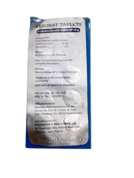 Kesorat Loratadine Tab 10mg(1card)