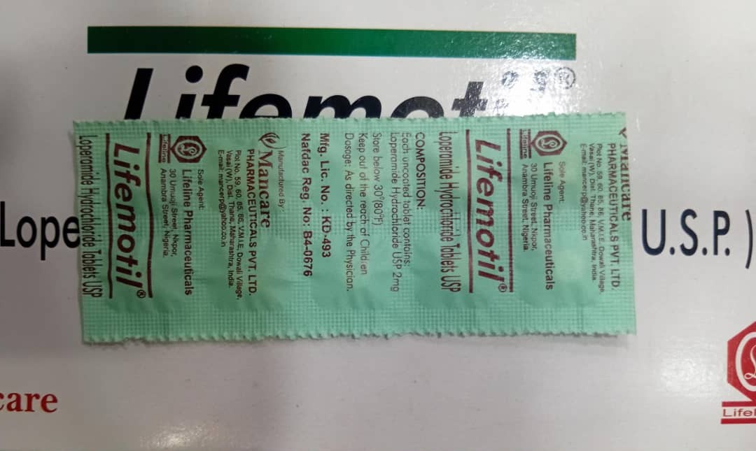 Lifemotil Loperamide HCL Tab 2mg(1 card)