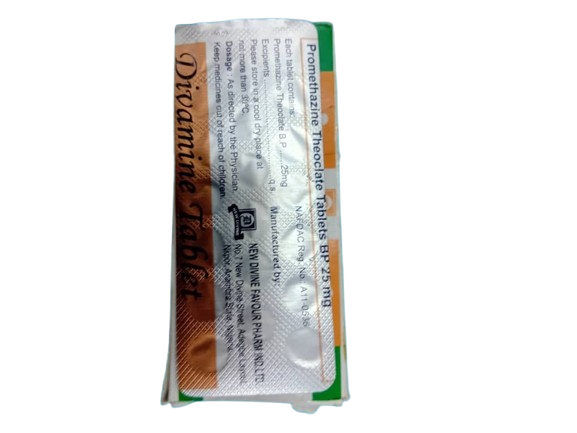 Divamine Promethazine Theoclate Tab 25mg(1 card)