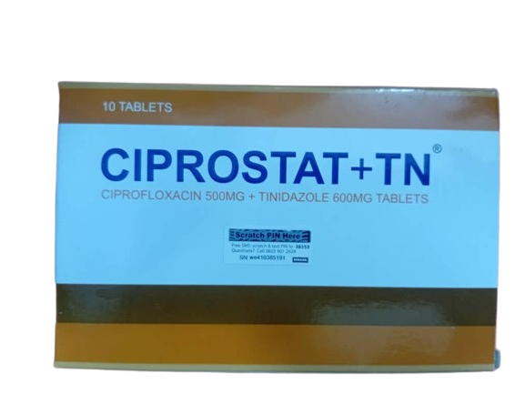 Ciprostat +Tn Ciprofloxacin & Tinidazole Tab 600mg