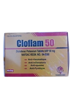 Cloflam Diclofenac Potassium Tab 50mg(1pack)