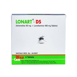 Lonart DS Artemether/Lumefantrine Tab 80/480 mg(1packet)