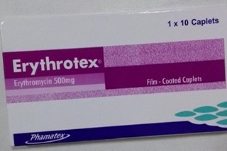 Erythrotex Erythromycin Tab 500mg(1packet)