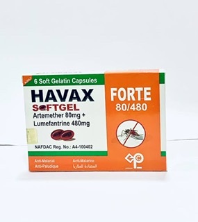 Havax Forte Softgel Artemether/Lumefantrine 80/480mg(1packet)