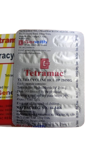 Tetramac Tetracycline HCL Caps 250mg(1card)