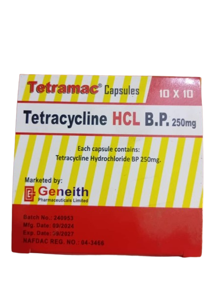 Tetramac Tetracycline HCL Caps 250mg(1pack) 
