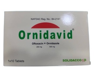Ornidavid Ofloxacin 200mg & Ornidazole 500mg Tab (1pack)
