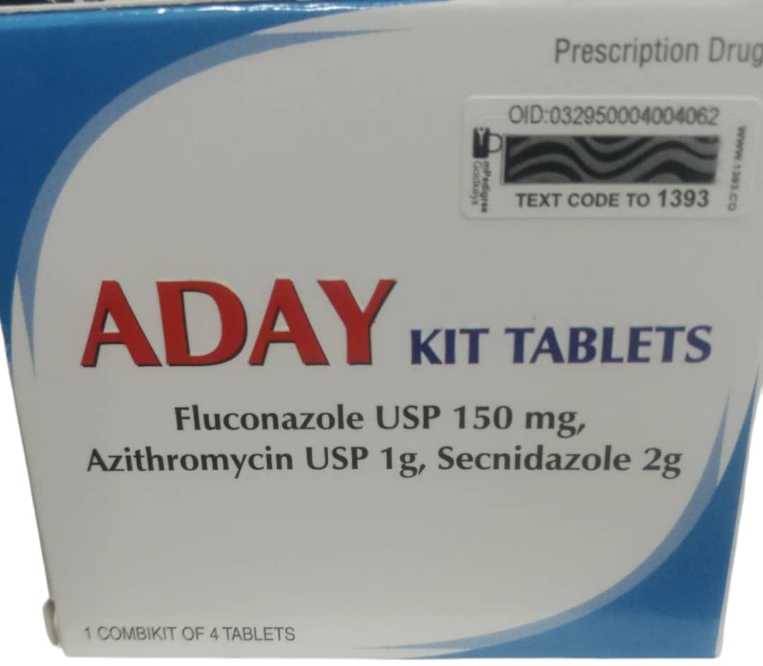 Aday Kit Fluconazole 150mg, Azithromycin 1g & Secnidazole 2g Tab (1 packet)