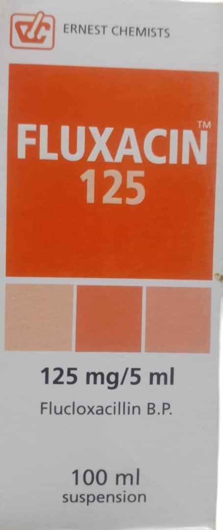 Fluxacin Flucloxacollin 125mg/5ml Suspension 100ml (1 bottle)