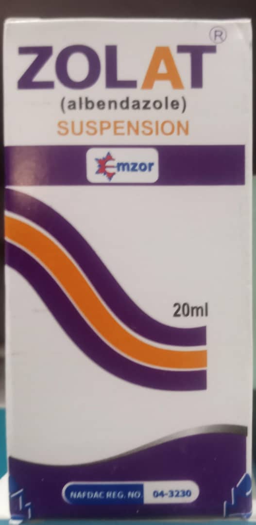 Zolat Abendazole Suspension 20ml ( 1 bottle)