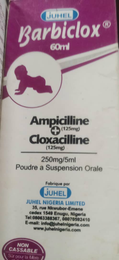 Barbiclox Ampicilline125mg + Cocxacilline125mg Suspension ( 1 bottle)