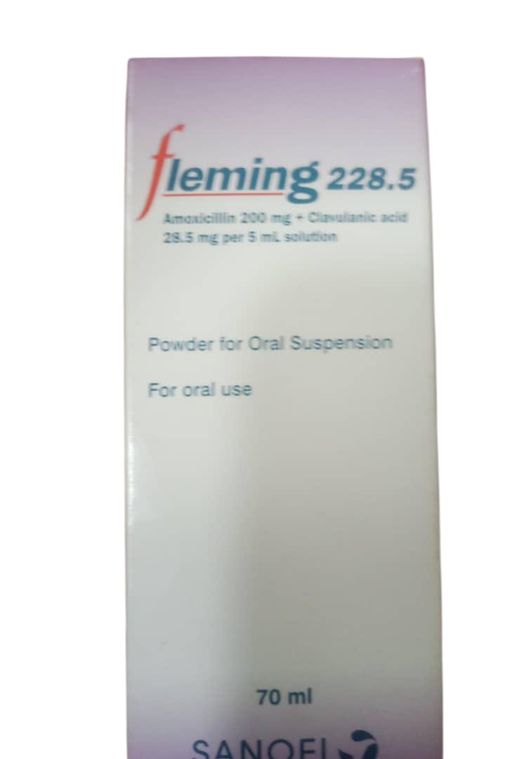 Fleming 228.5 Amoxicillin 200mg+Clavulanic Acid 28.5mg per 5ml