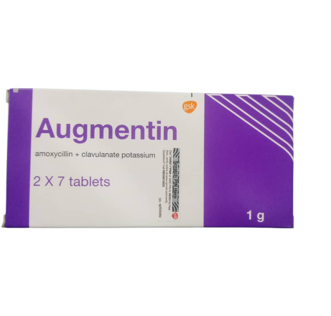 Augmentin Amoxicillin+Clavulanate potassium Tab 1g(1 pack) 