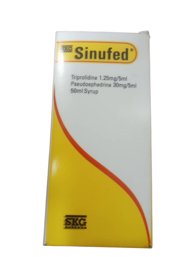 Sinufed Syrup Triprolidine 1.25mg/5ml, Pseudoephedrine 30mg/5ml