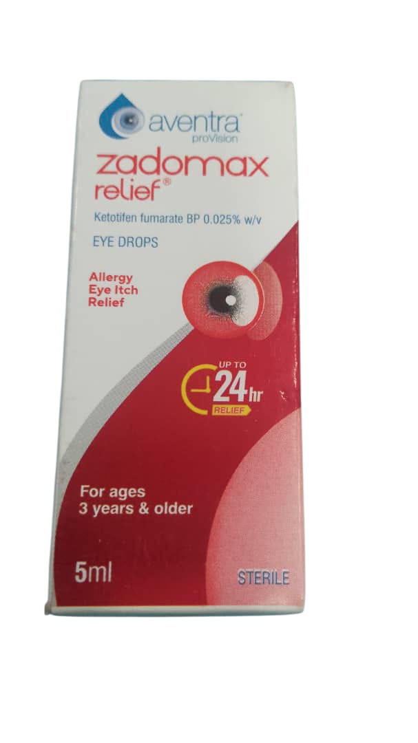 Zadomax Relief ketotifen Fumarate 0.025% w/v 5ml