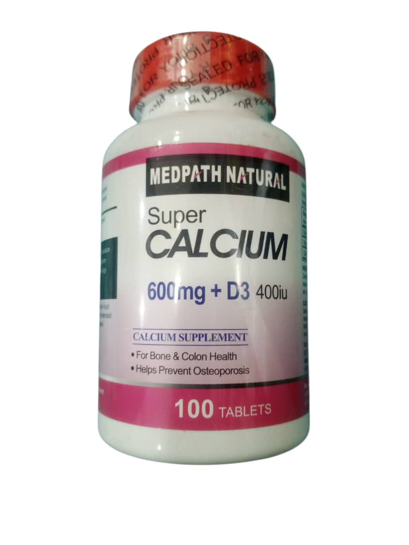 Medpath Natural Super Calcium 600mg + Vitamin D3 400iu Tabs