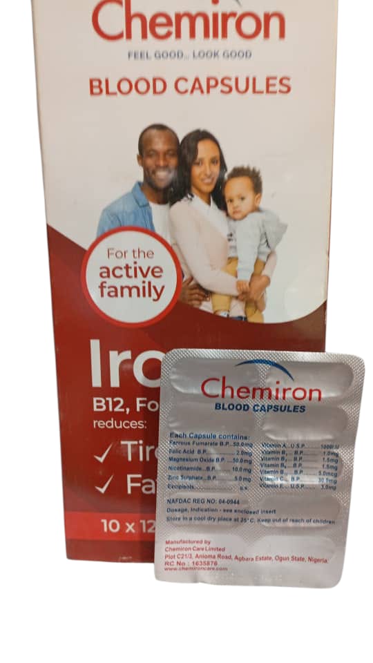 Chemiron Blood Caps Iron +B12, Folic Acid & Zinc (Card)