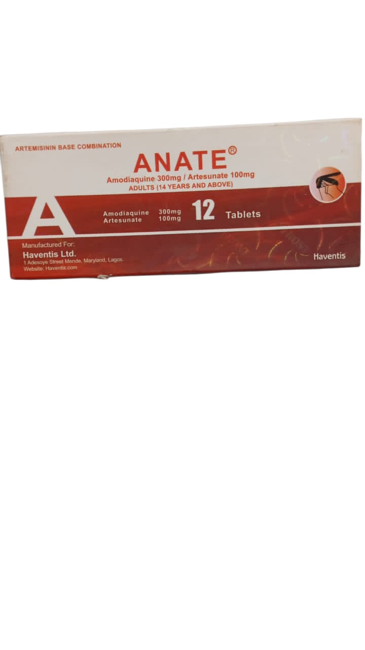 Anate Amodiaquine 300mg/ Artesunate 100mg (Adult)