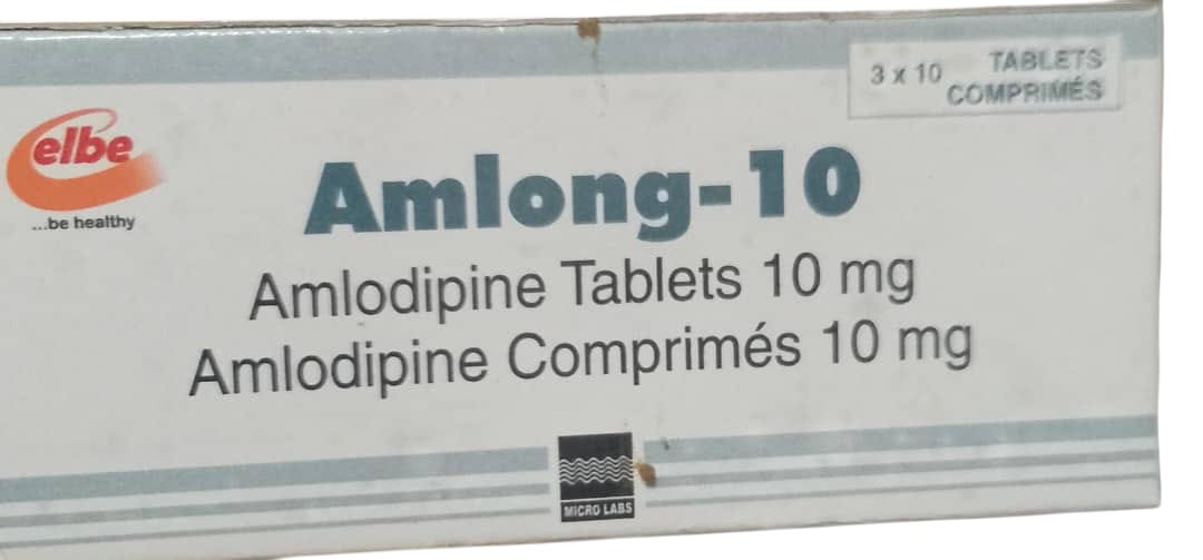 Amlong- 10 Amlodipine Tab 10mg (1 card)