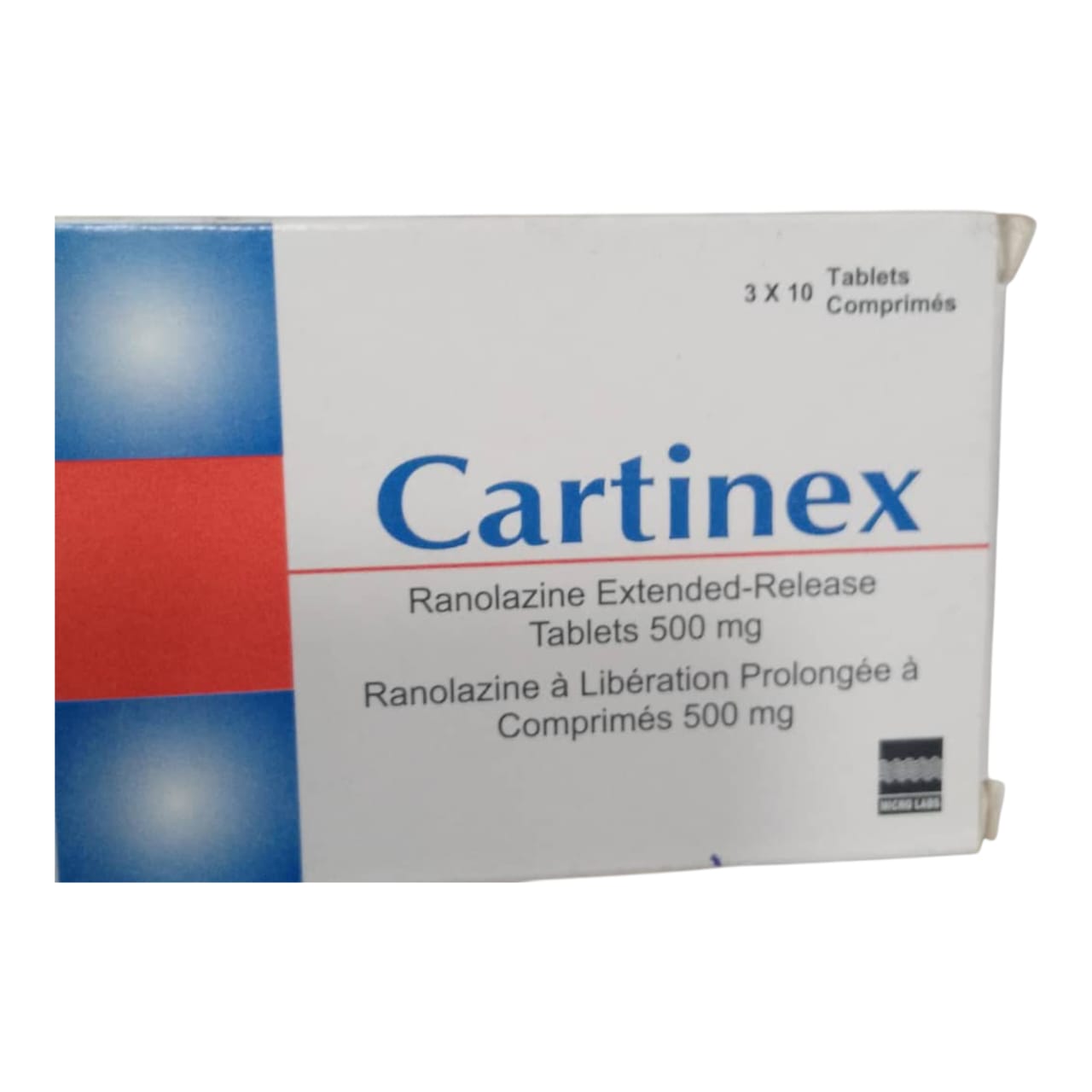 Cartinex Ranolazine Extended - Release Tab 500mg (1 card)