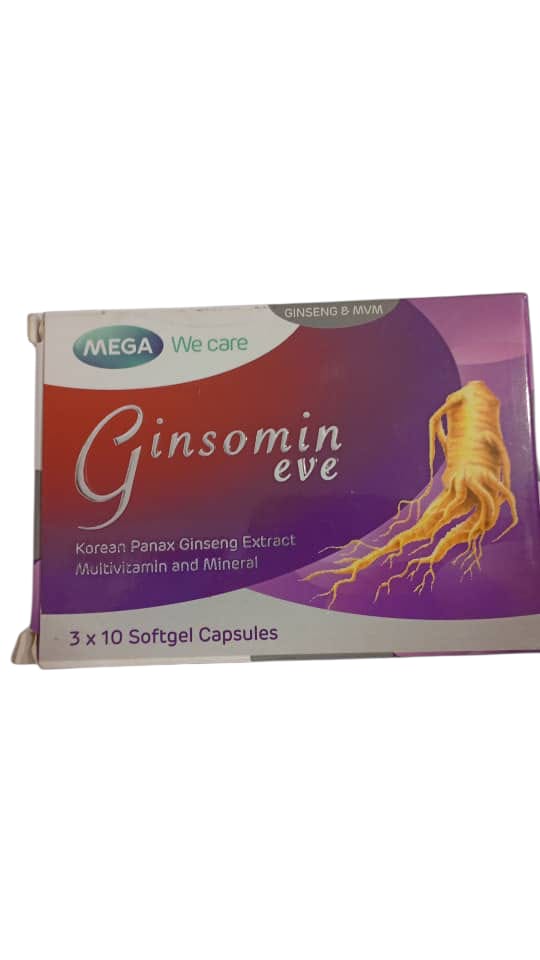 Mega Ginsomin Eve Korean Panax Ginseng Extract Multivitamin And Minerals 