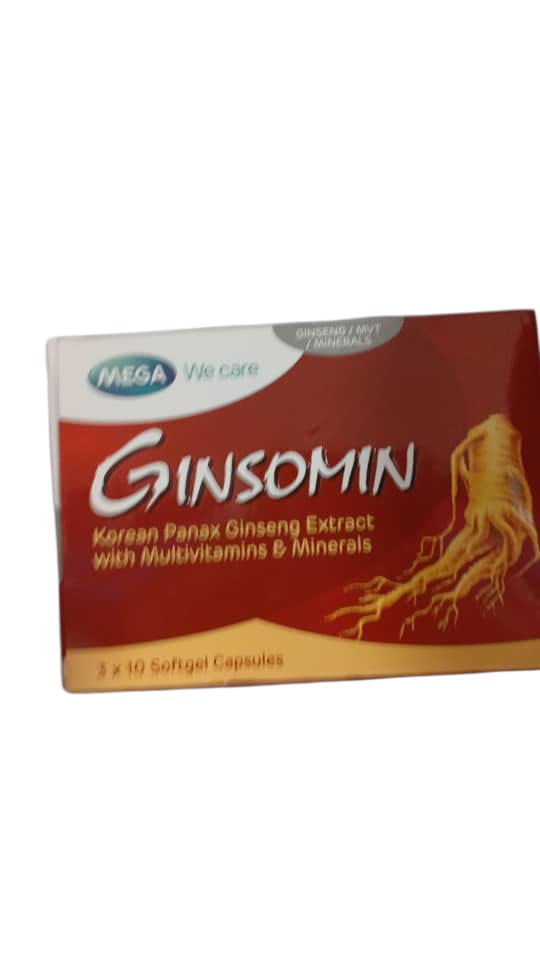 Mega Ginsomin Korean Panax Ginseng Extract with Multivitamins & Minerals 