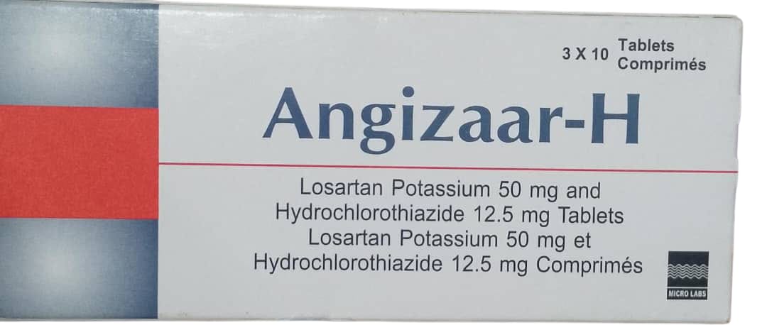 Angizaar-H Losartan Potassium 50mg and Hydrochlorothiazide 12.5mg Tab (1 card)