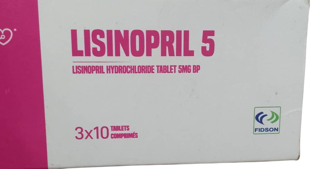 Fidson Lisinopril hydrochloride Tab 5mg (1 card) 