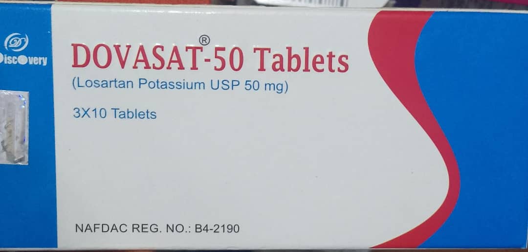DOVASAT-50 Losartan potassium Tab 50mg (1 card)