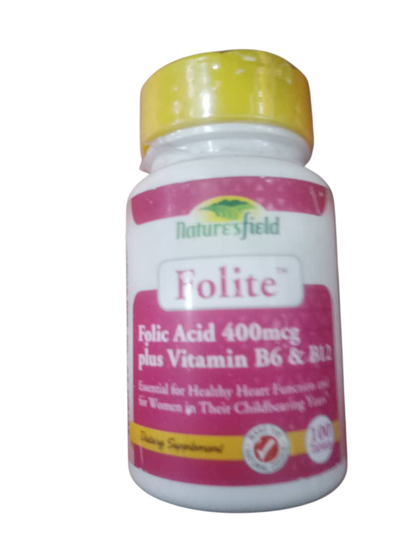 Nature'sfield Folite Folic Acid 400 Mcg Plus Vitamin B6 & B12(1 bottle)