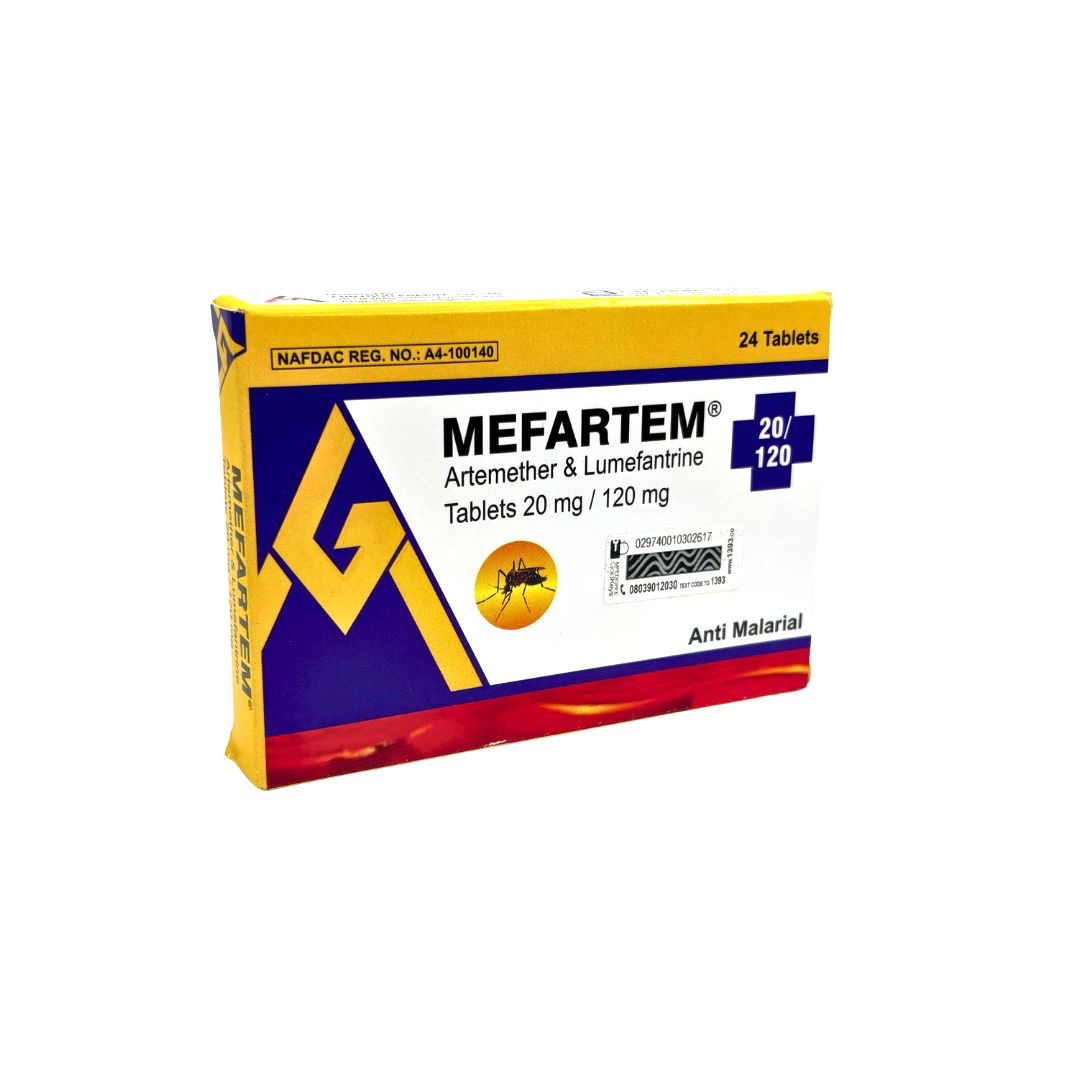 Mefartem Artemether and Lumefantrine Tab 20mg/120mg