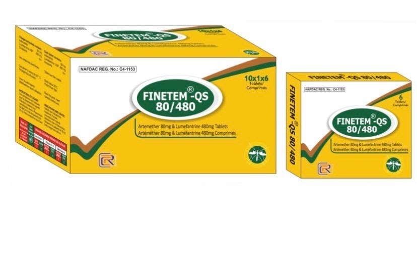 Finetem Artemether and Lumefantrine Tab 80/480mg