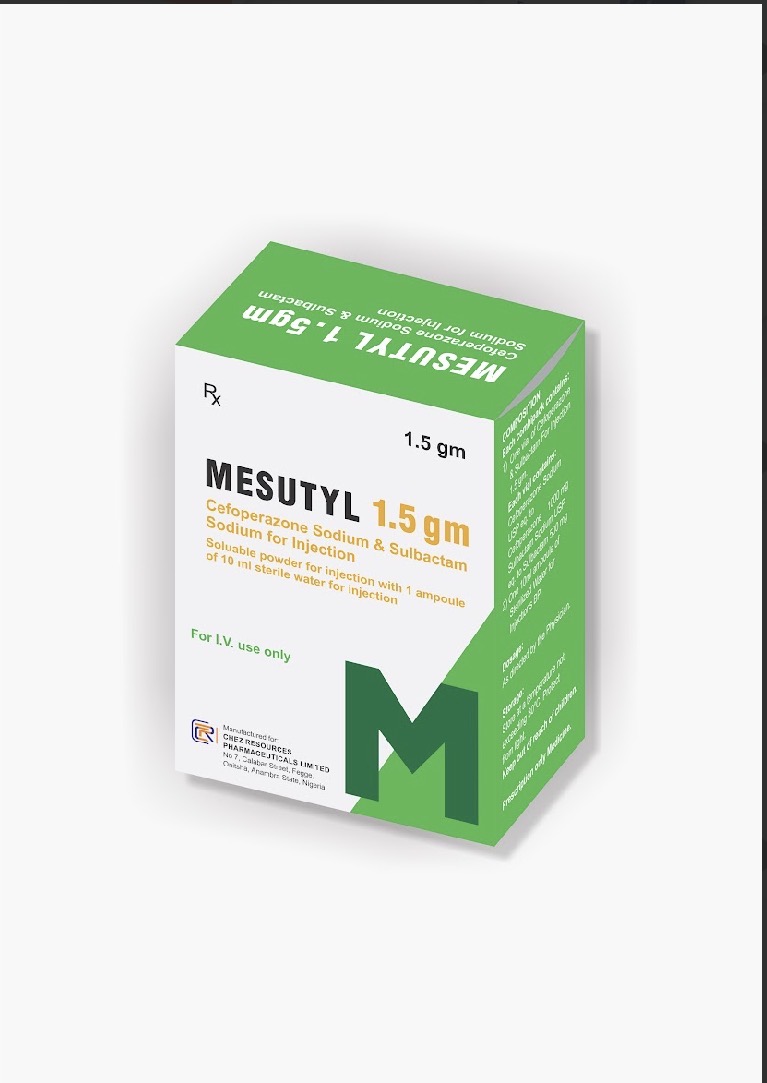 Mesutyl Ceftriaxone Sodium + Sulbactam Sodium Injection 1.5g