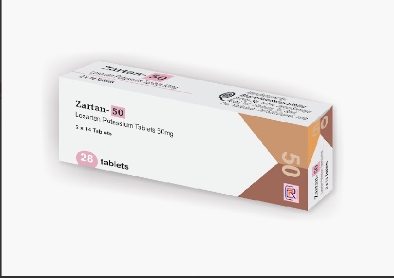 Zartan Losartan Potassium Tab 50mg(Pack of 28 Tablets, Chez)