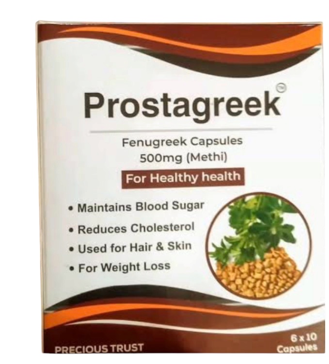 Prostagreek Fenugreek Capsules 500mg(Pack of 60 Capsules, Precious Trust)