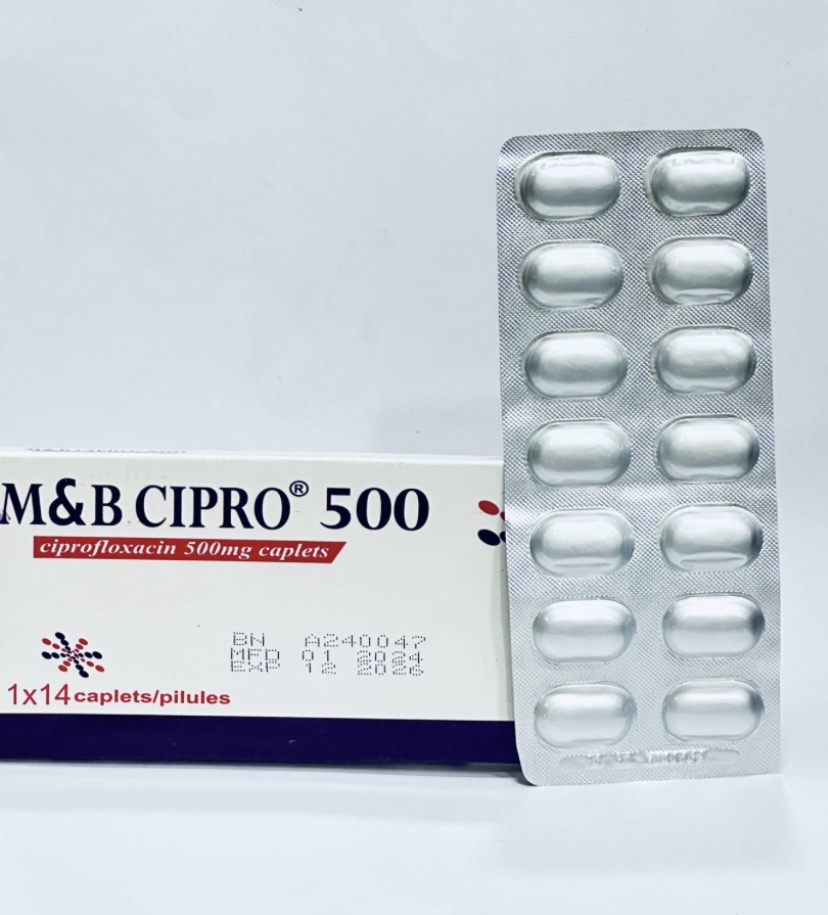 M&B Ciprofloxacin Tablet 500mg(Pack of 14 Tablets, M&B)