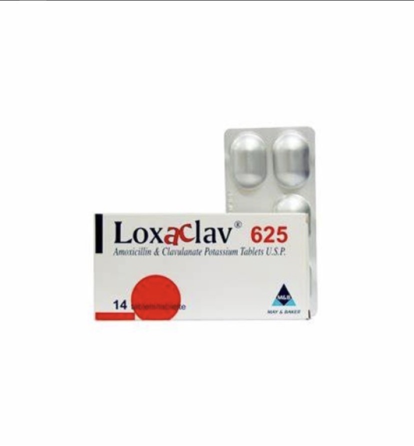 Loxaclav 625 Amoxicillin and Clavulanic Acid Tab 626mg(Pack of 14 Tablets, M&B)
