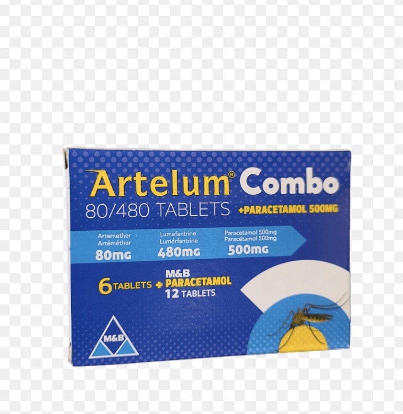 Artelum Combo Artemether 80mg/Lumefantrine 480mg+ Paracetamol 500mg Tab(Pack of 18 Tablets, M&B)