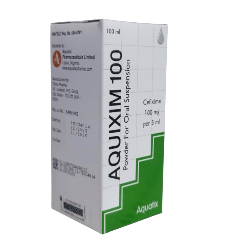 Aquixim Cefixime Suspension 100mg/5ml(One Bottle, Aquatix)