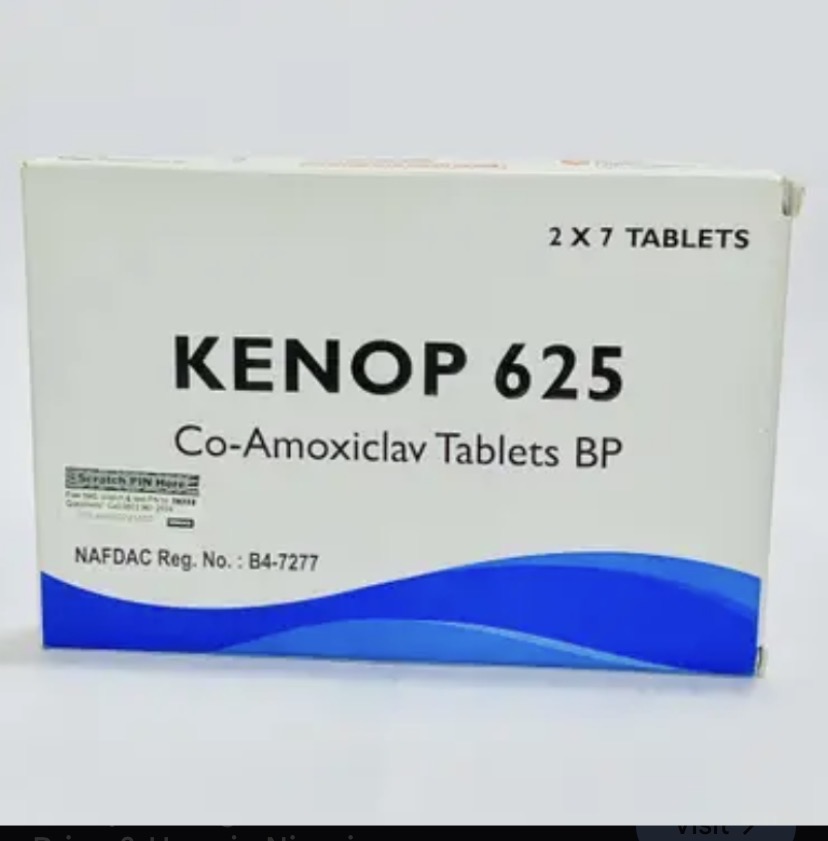 Kenop 625 Amoxicillin 500mg and Clavulanate Potassium 125mg(Pack of 14 Tablets, Aquatix)
