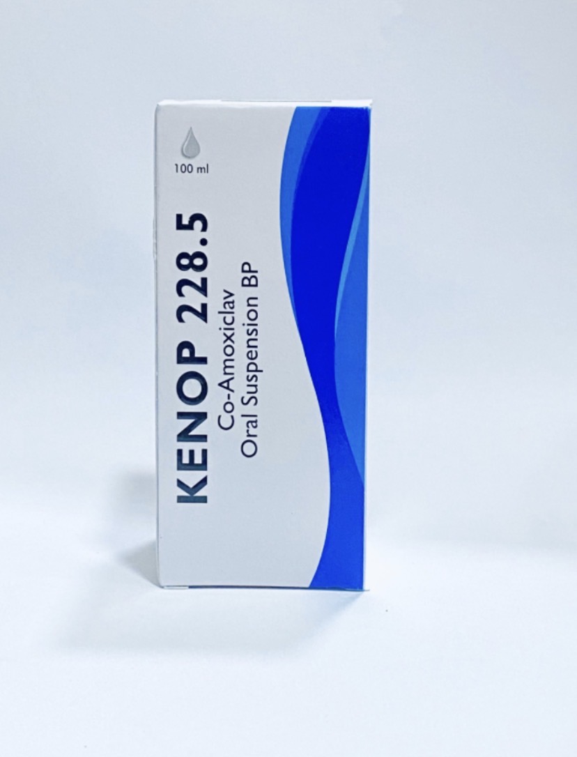 Kenop 228.5mg Suspension Amoxicillin 200mg and Clavulanate Potassium 28.5mg(One Bottle, Aquatix)