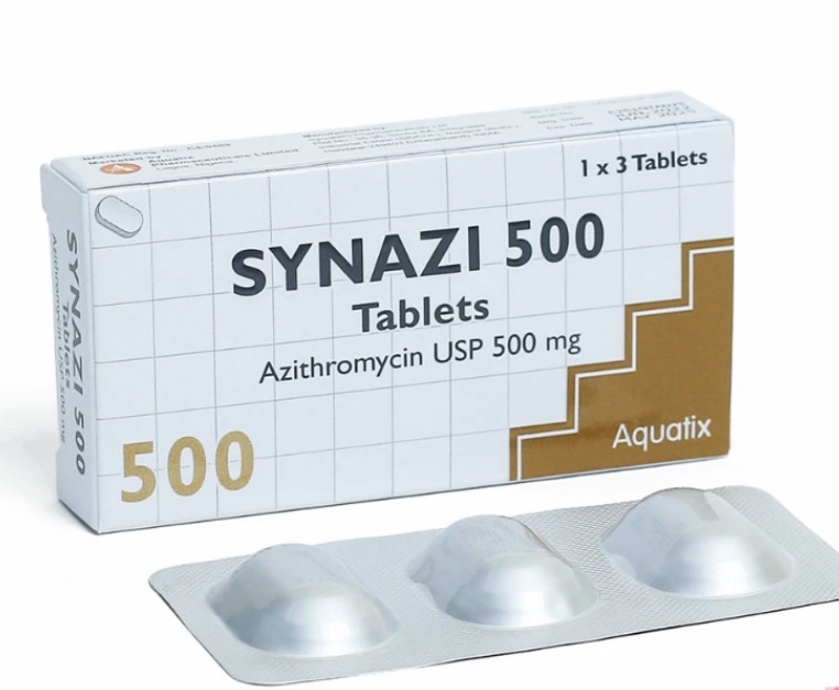 Synazi Azithromycin Tablet 500mg(Pack of 3 Tablets, Aquatix)