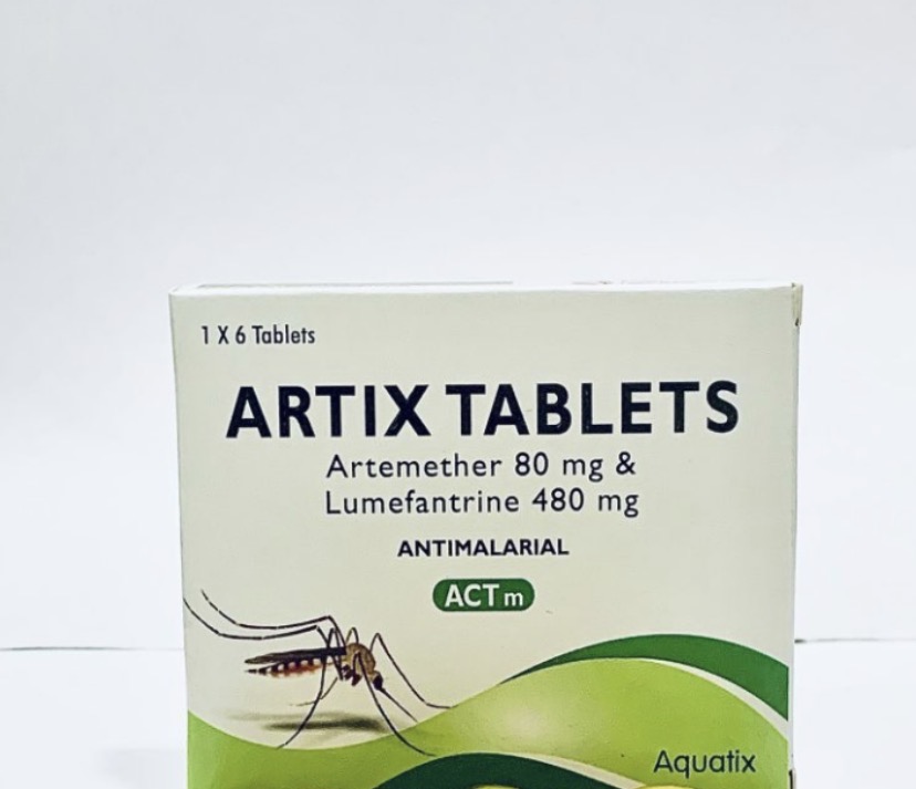 Artix 80/480 Artemether 80mg and Lumefantrine 480mg(Pack of 6 Tablets, Aquatix)