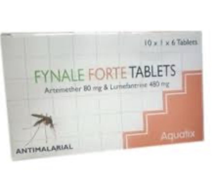 Fynale Forte Artemether 80mg and Lumefantrine 480mg(Pack of 6 Tablets, Aquatix)