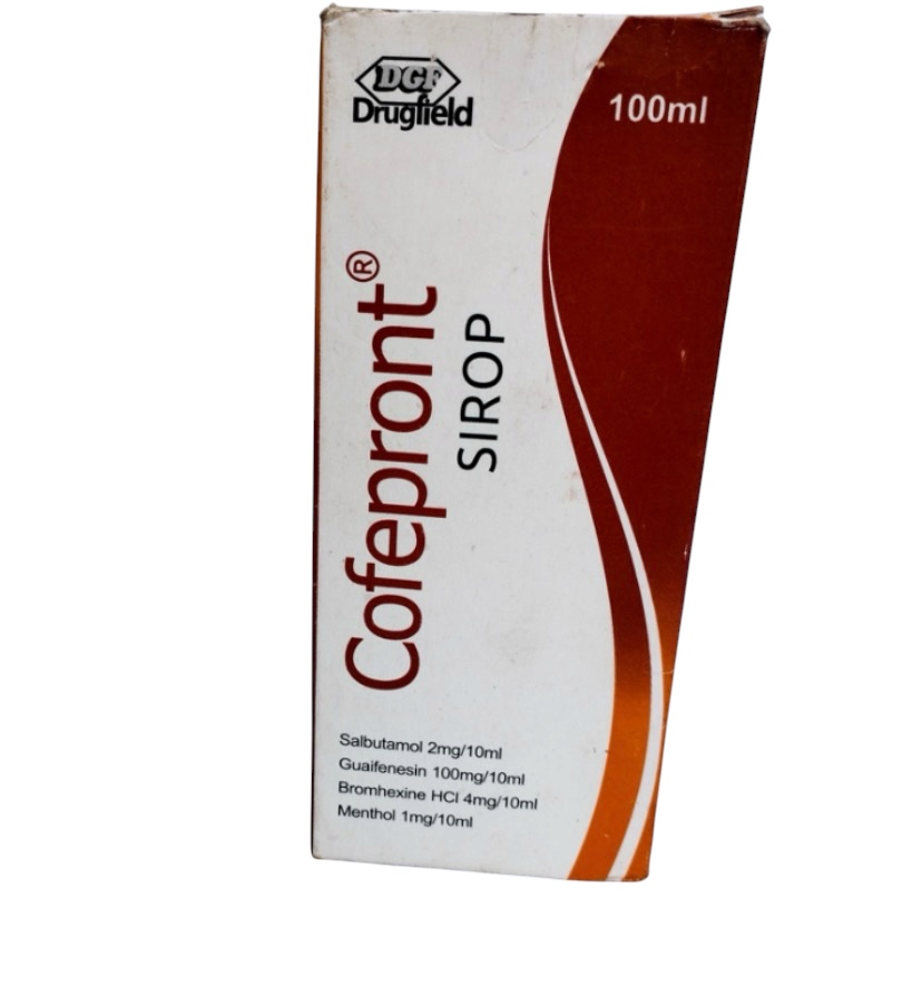 Cofepront Bromohexine 4mg/10ml, Guaifenesin 100mg/10ml, Salbutamol 2mg/10ml, Menthol 1mg/10ml(One Bottle, Drugfield)