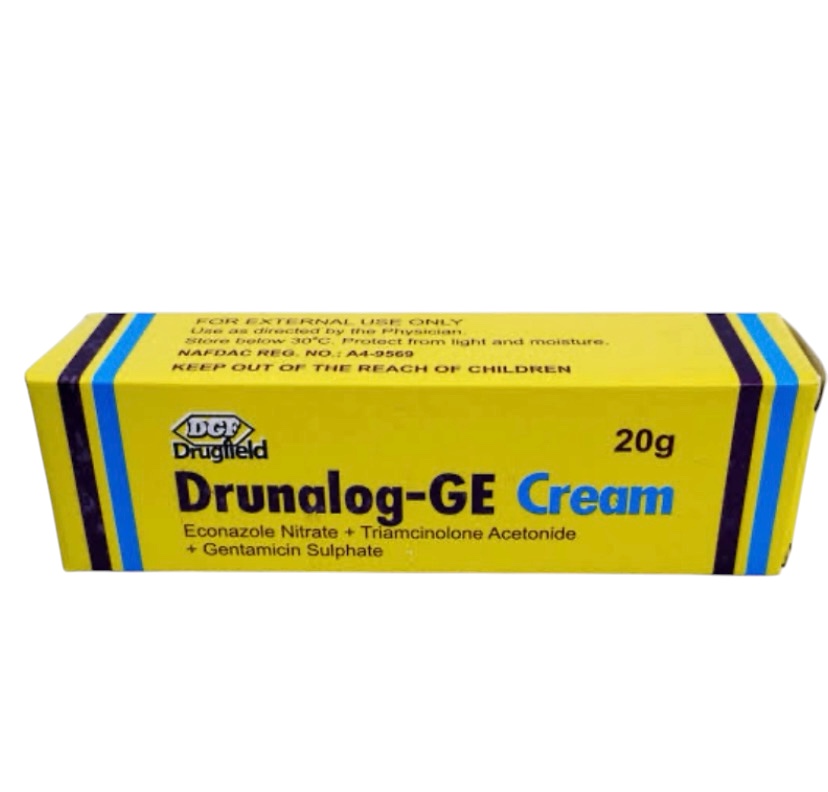 Drunalog-Ge Econazole Nitrate+Triamcinolone Acetonide+Gentamicin Sulphate (One Tube, Drugfield 